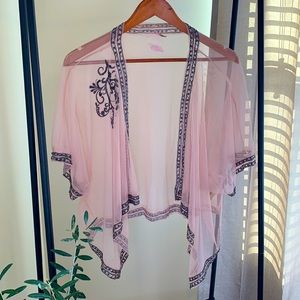See-through flowy vest with bead work